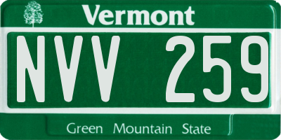 VT license plate NVV259