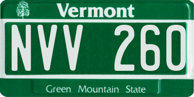VT license plate NVV260