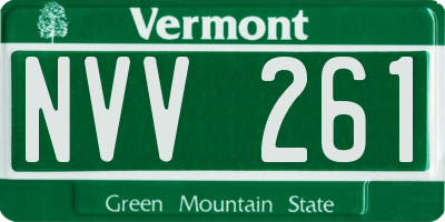 VT license plate NVV261