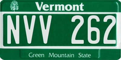 VT license plate NVV262