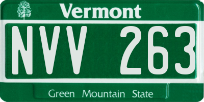 VT license plate NVV263