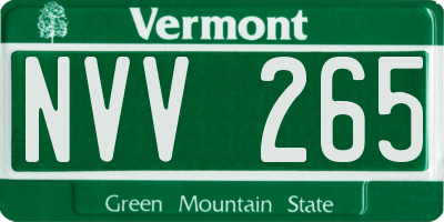 VT license plate NVV265