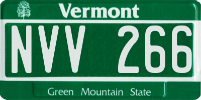 VT license plate NVV266