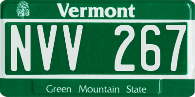 VT license plate NVV267