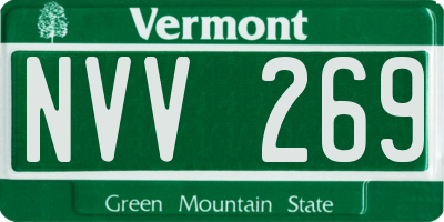 VT license plate NVV269
