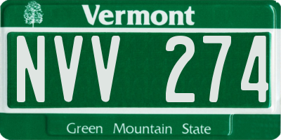 VT license plate NVV274