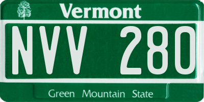 VT license plate NVV280