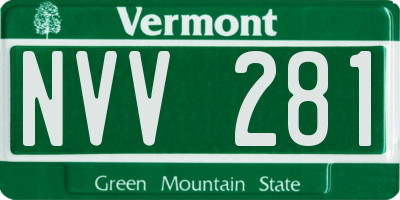 VT license plate NVV281