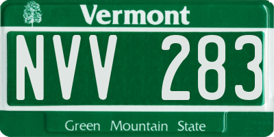 VT license plate NVV283