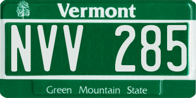 VT license plate NVV285