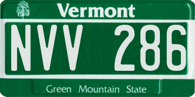 VT license plate NVV286