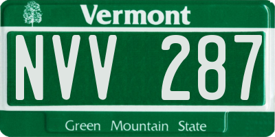 VT license plate NVV287