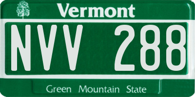 VT license plate NVV288