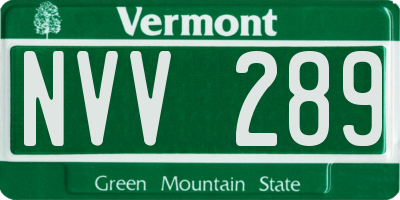 VT license plate NVV289