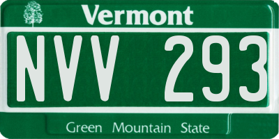 VT license plate NVV293