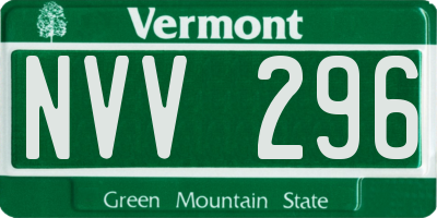 VT license plate NVV296