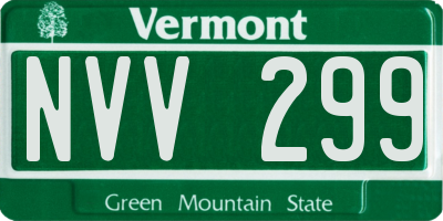 VT license plate NVV299