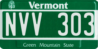 VT license plate NVV303