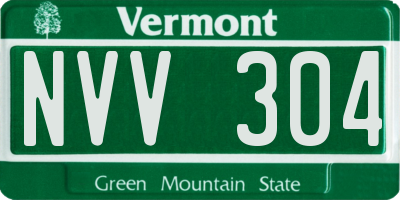 VT license plate NVV304