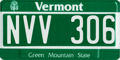 VT license plate NVV306