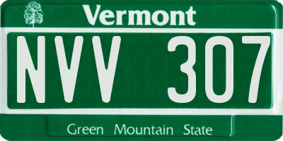VT license plate NVV307