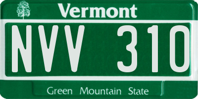 VT license plate NVV310