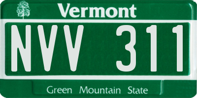 VT license plate NVV311