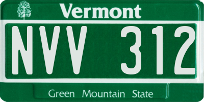 VT license plate NVV312
