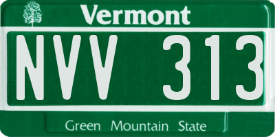 VT license plate NVV313