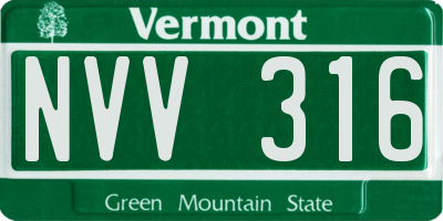 VT license plate NVV316