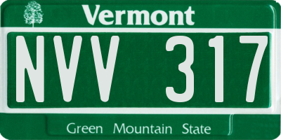 VT license plate NVV317