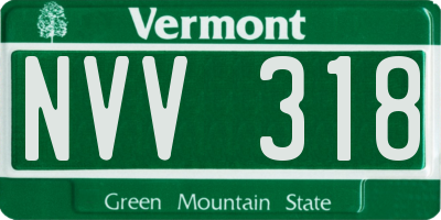 VT license plate NVV318