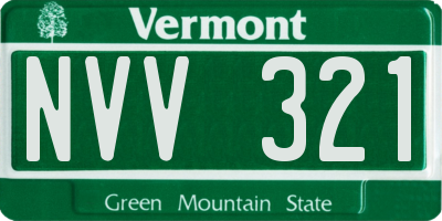 VT license plate NVV321