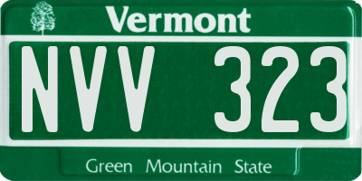 VT license plate NVV323