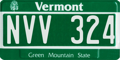 VT license plate NVV324