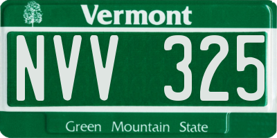 VT license plate NVV325