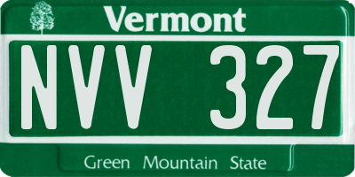VT license plate NVV327