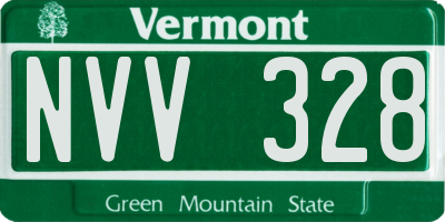 VT license plate NVV328
