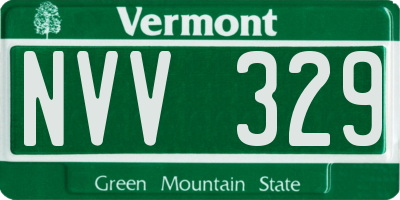 VT license plate NVV329
