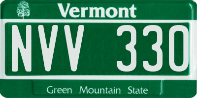 VT license plate NVV330