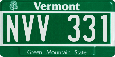 VT license plate NVV331