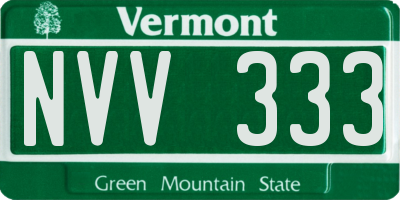 VT license plate NVV333