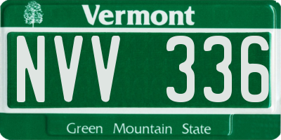VT license plate NVV336