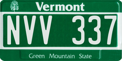 VT license plate NVV337