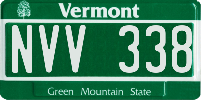VT license plate NVV338