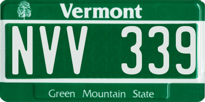 VT license plate NVV339