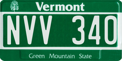 VT license plate NVV340