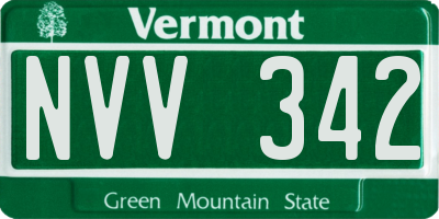 VT license plate NVV342