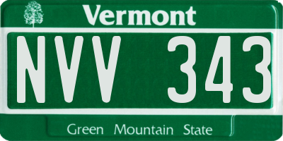 VT license plate NVV343