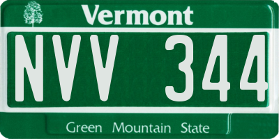 VT license plate NVV344